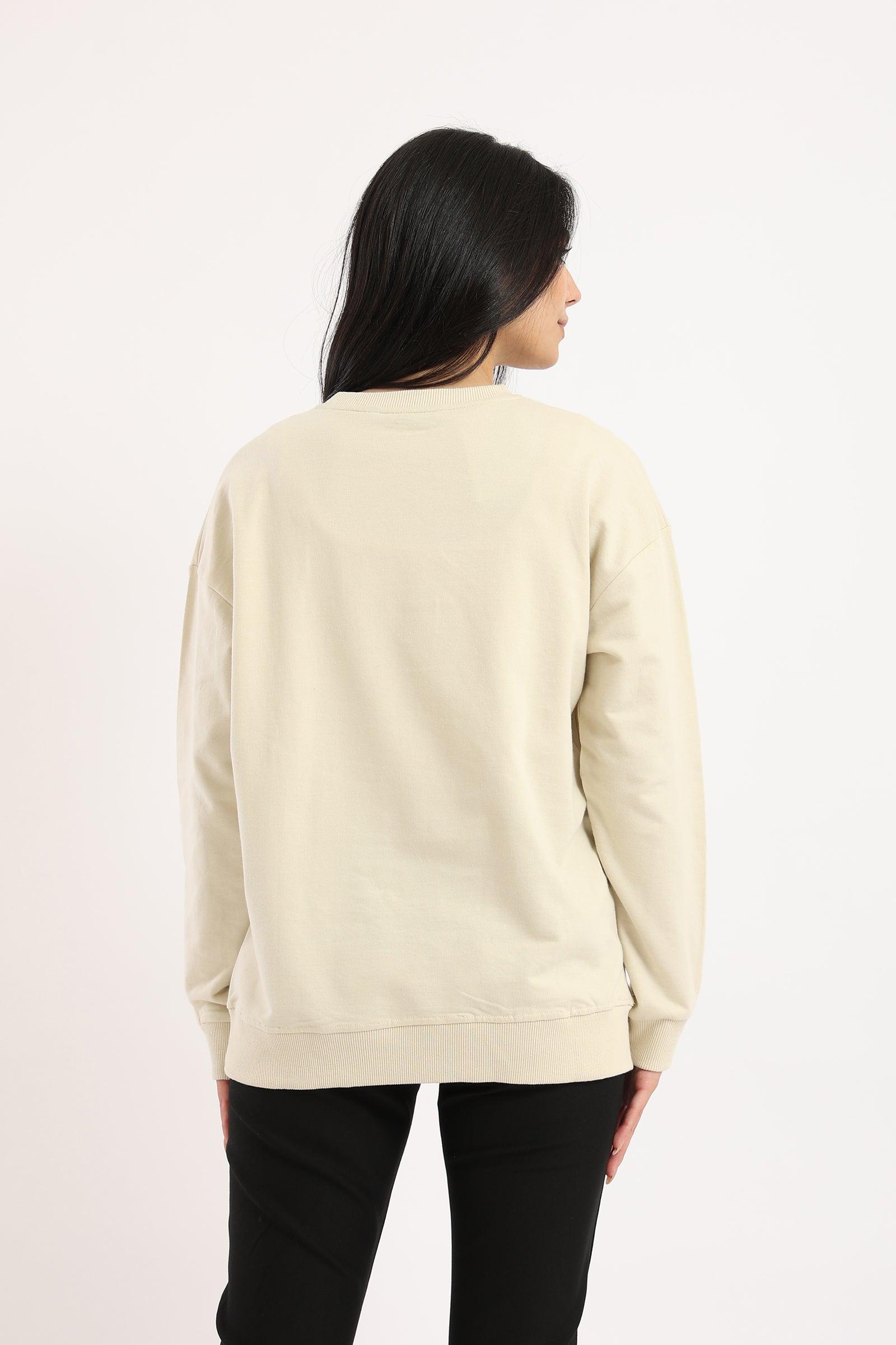 Round Neck Plain Sweatshirt - Clue Wear