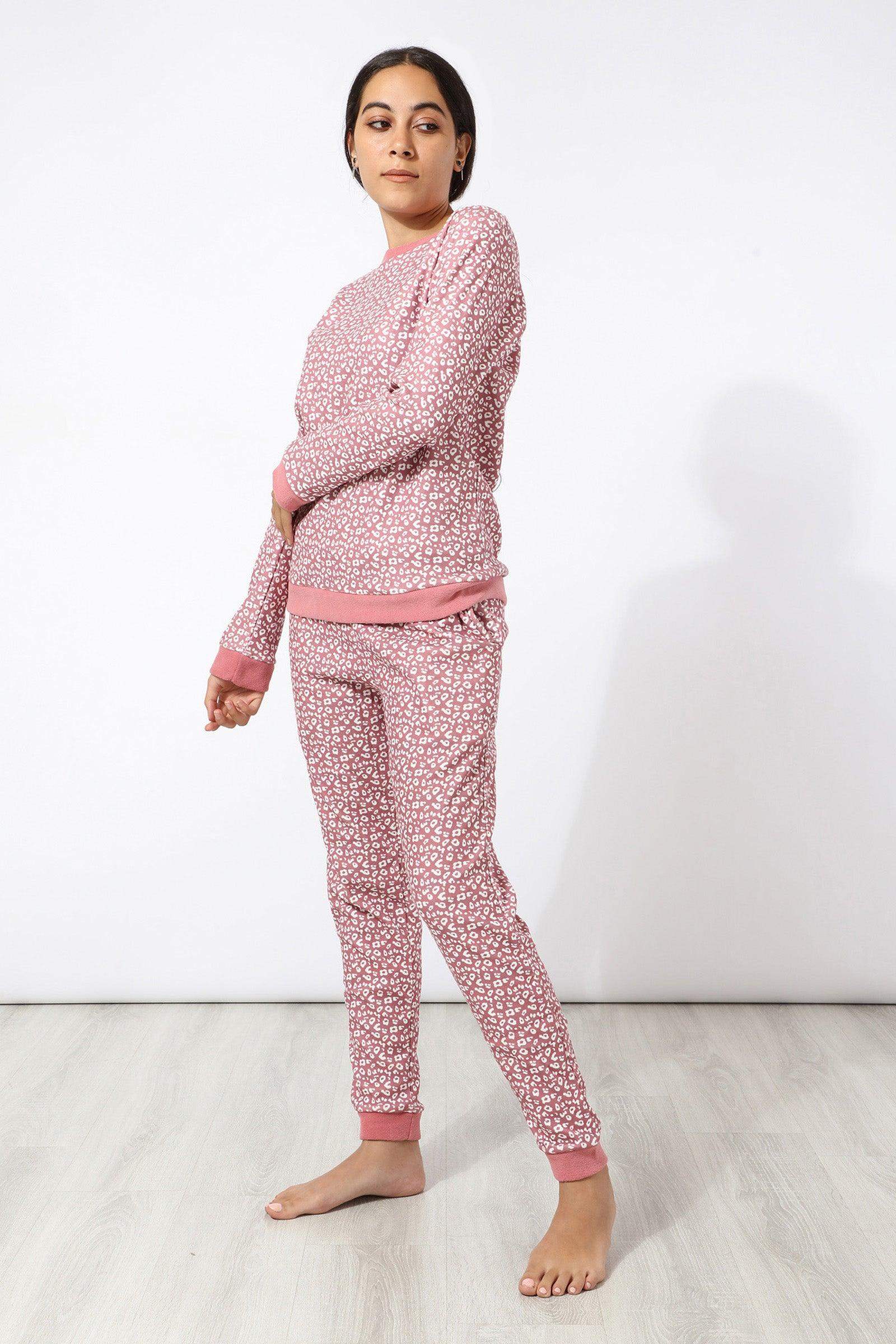 Round Neck Printed Pyjama Set - Carina - ÙƒØ§Ø±ÙŠÙ†Ø§