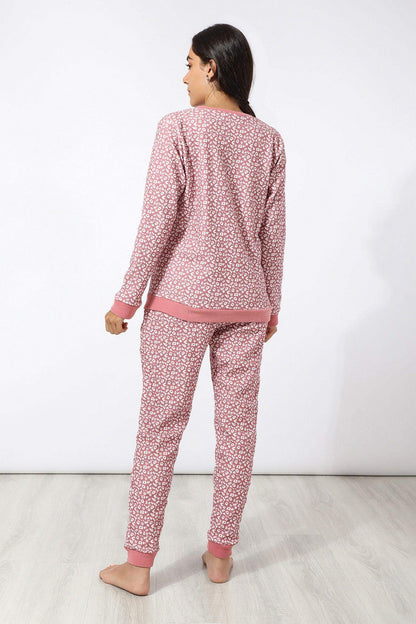 Round Neck Printed Pyjama Set - Carina - ÙƒØ§Ø±ÙŠÙ†Ø§