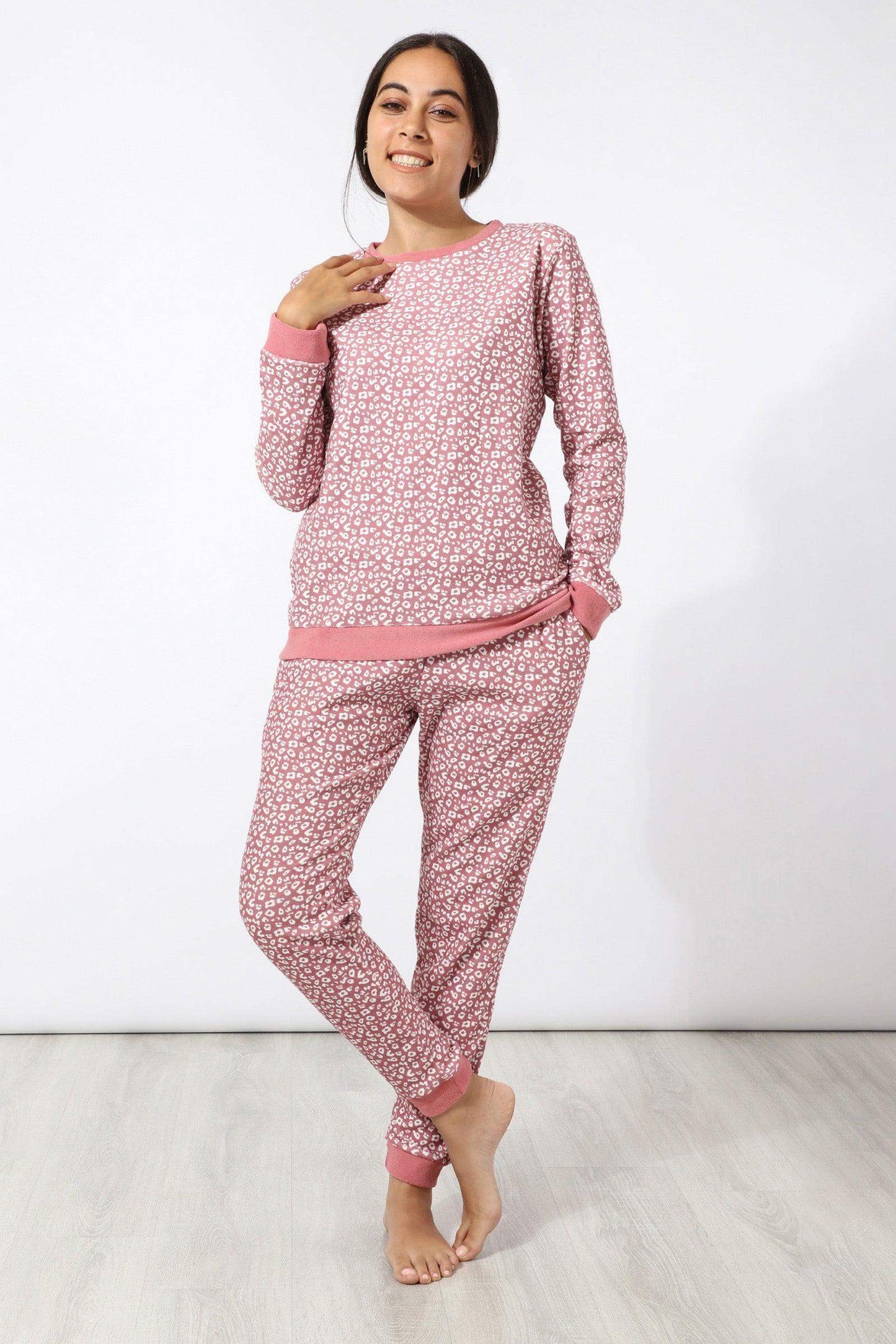 Round Neck Printed Pyjama Set - Carina - ÙƒØ§Ø±ÙŠÙ†Ø§