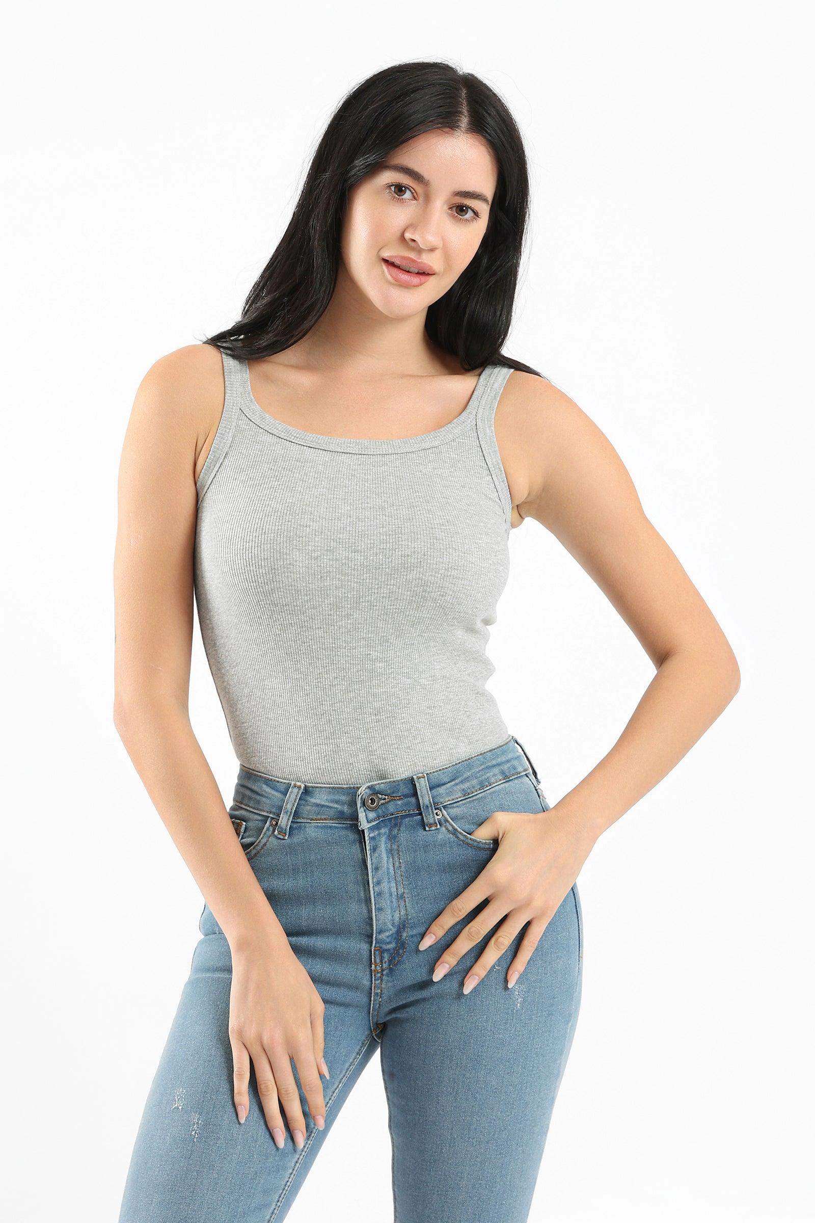 Round Neck Ribbed Top - Carina - ÙƒØ§Ø±ÙŠÙ†Ø§