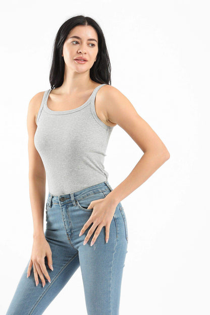 Round Neck Ribbed Top - Carina - ÙƒØ§Ø±ÙŠÙ†Ø§