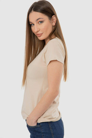 Round Neck Solid Top - Carina - ÙƒØ§Ø±ÙŠÙ†Ø§