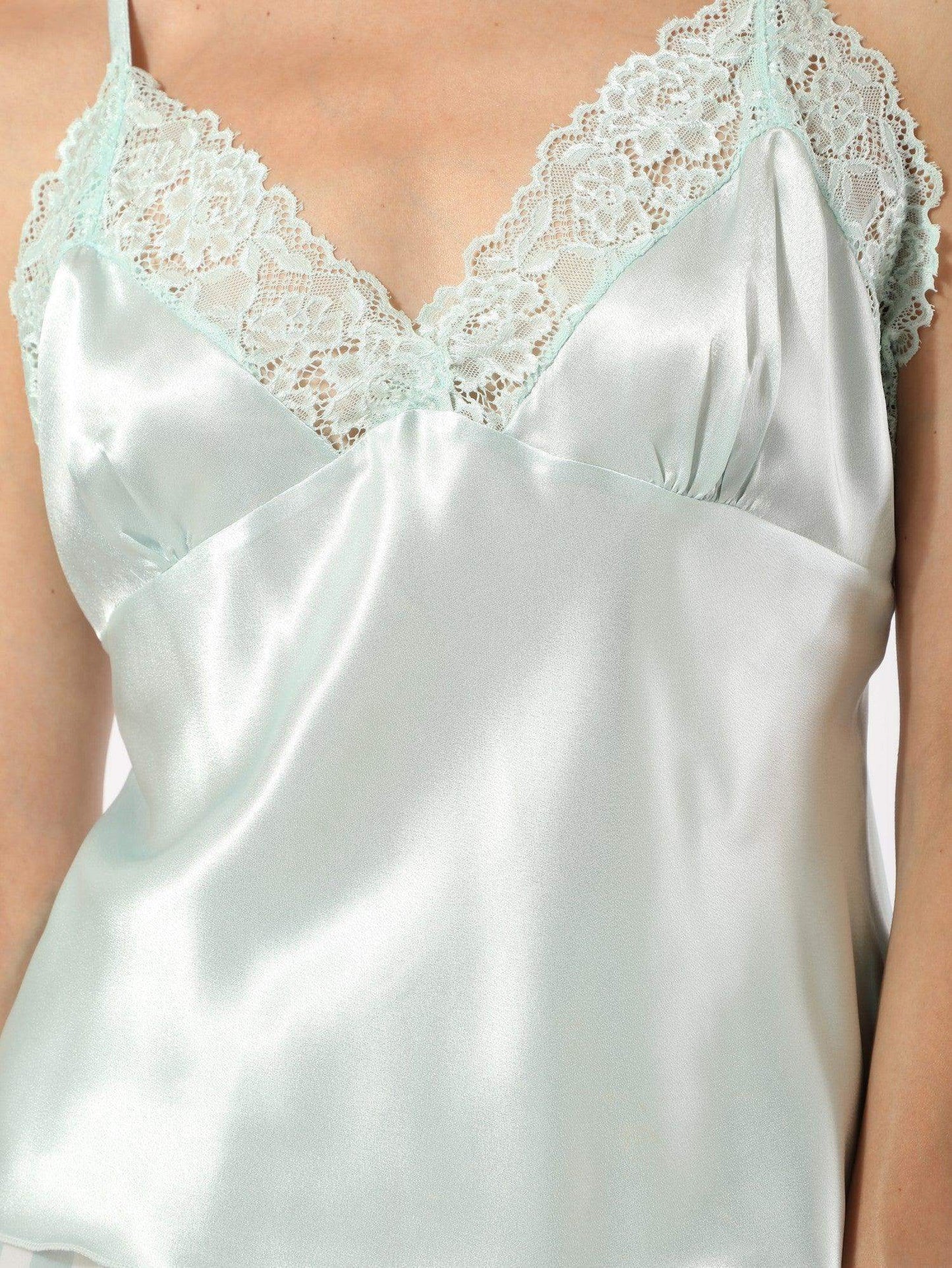 Satin Camisole With Lace Neckline - Carina - ÙƒØ§Ø±ÙŠÙ†Ø§