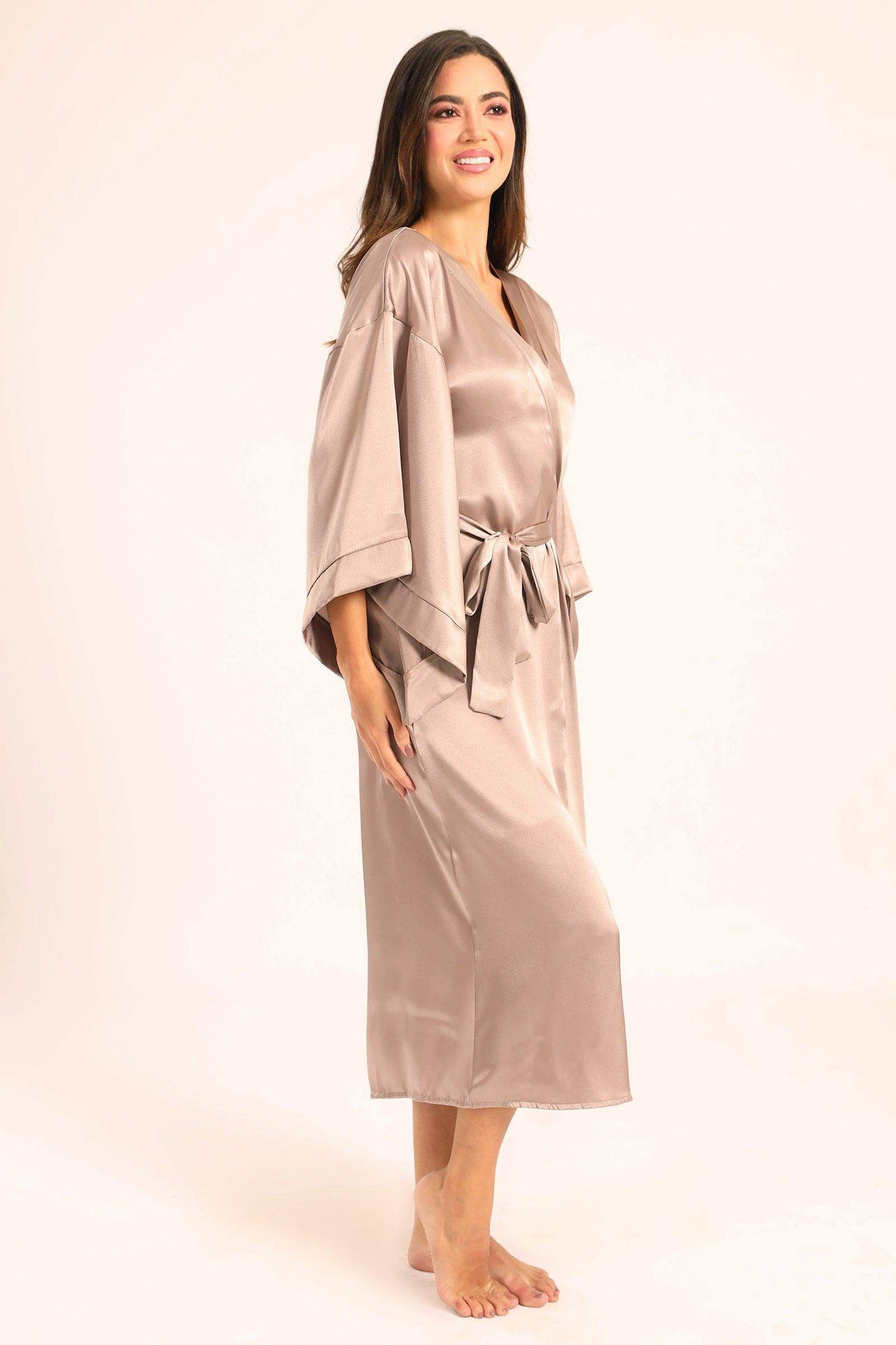 Satin Drop Shoulder Robe - Carina - ÙƒØ§Ø±ÙŠÙ†Ø§