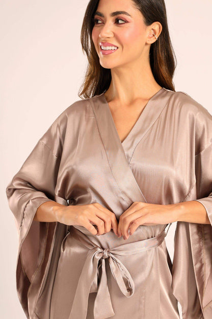 Satin Drop Shoulder Robe - Carina - ÙƒØ§Ø±ÙŠÙ†Ø§