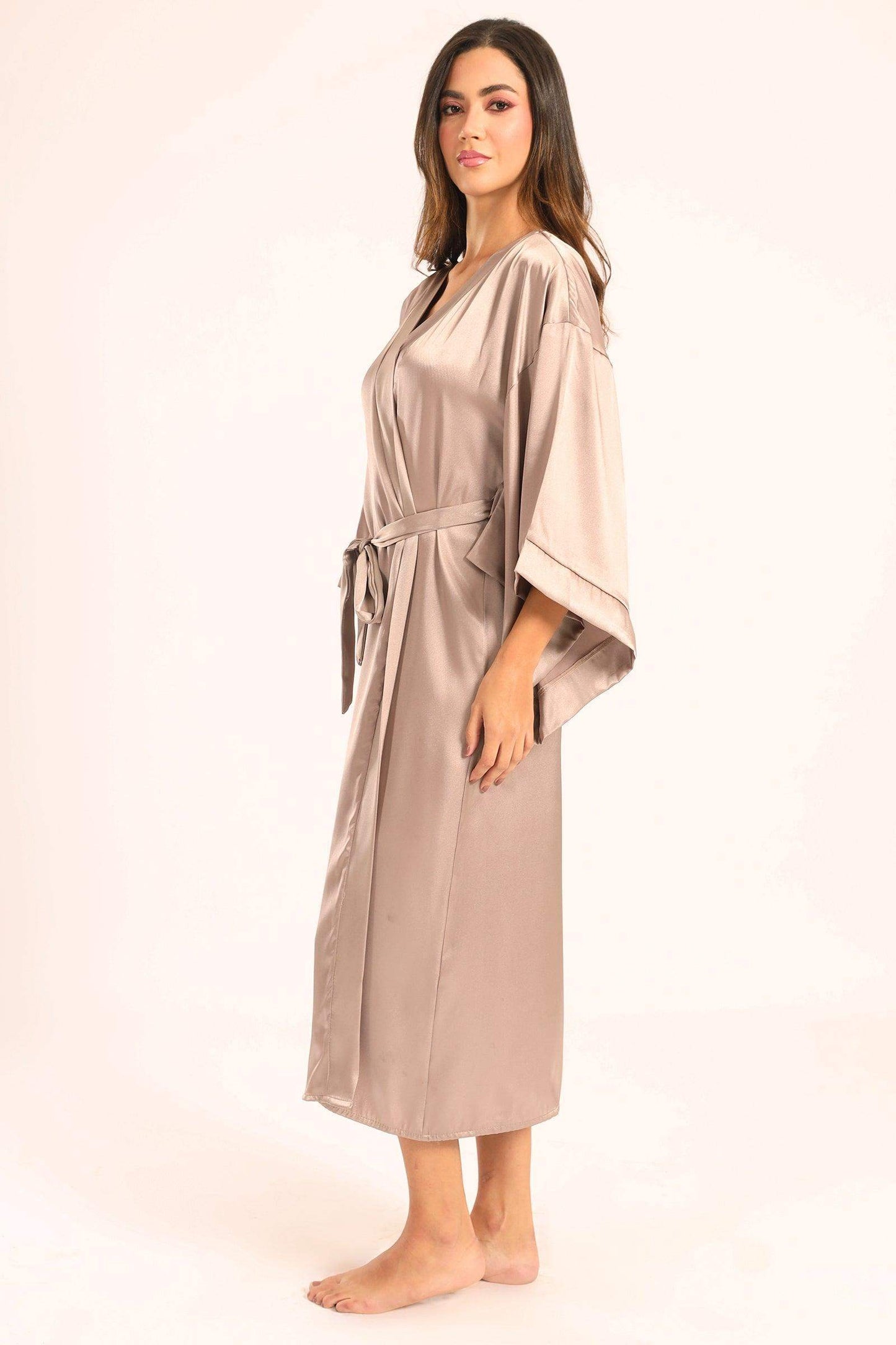 Satin Drop Shoulder Robe - Carina - ÙƒØ§Ø±ÙŠÙ†Ø§