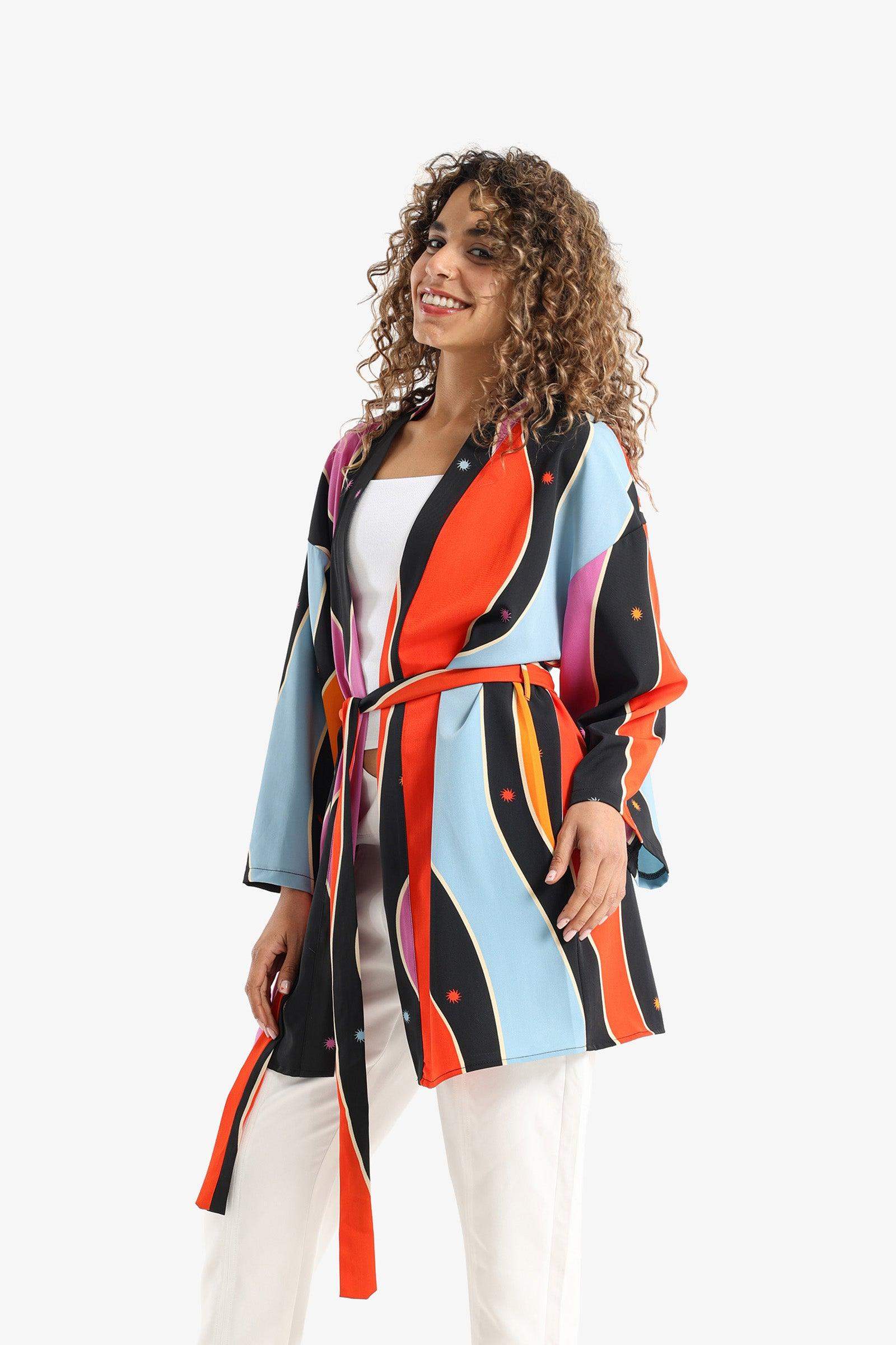 Satin Dropped Shoulder Kimono - Carina - ÙƒØ§Ø±ÙŠÙ†Ø§