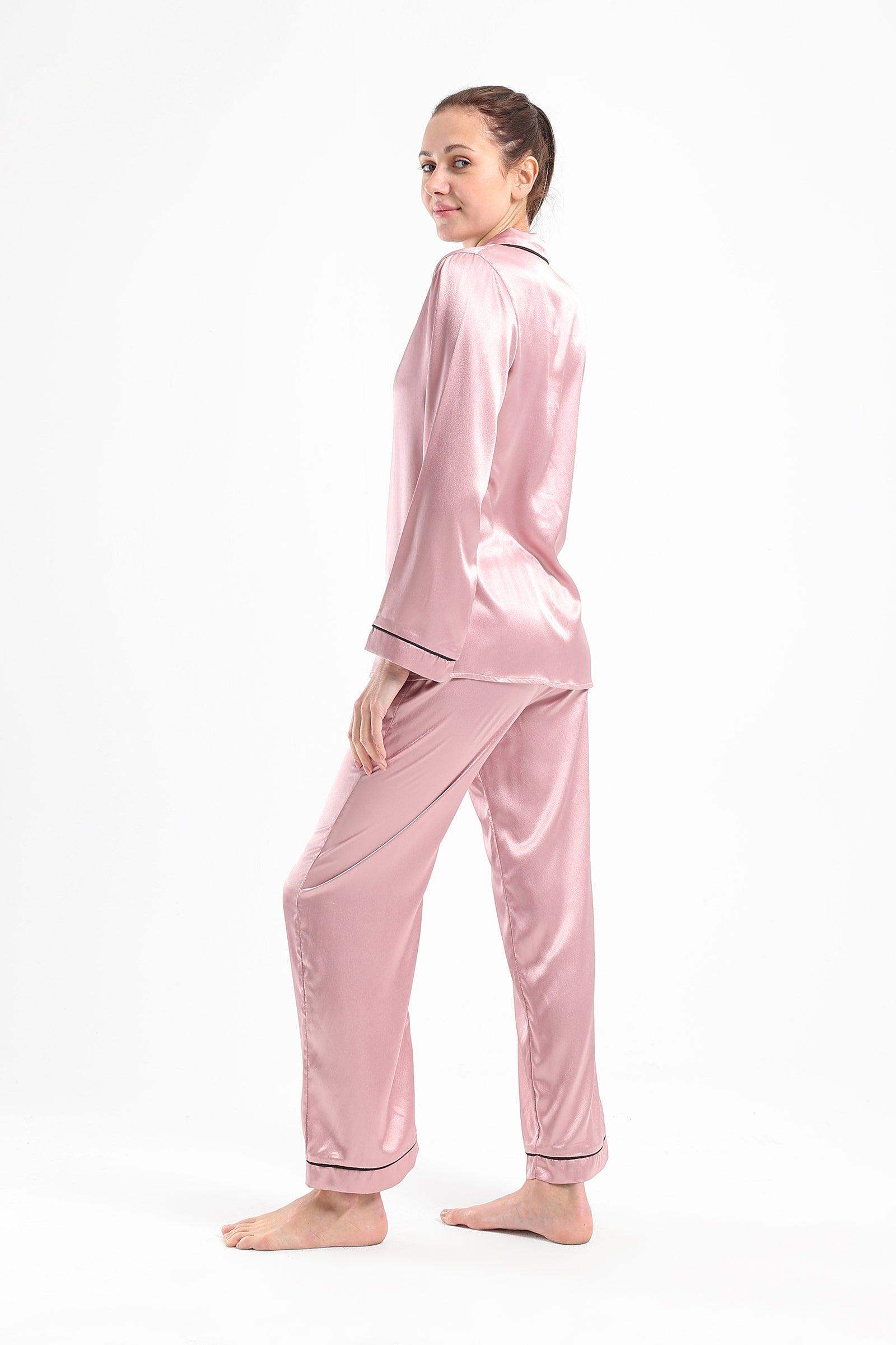 Satin Long Sleeves Pyjama Set - Carina - ÙƒØ§Ø±ÙŠÙ†Ø§