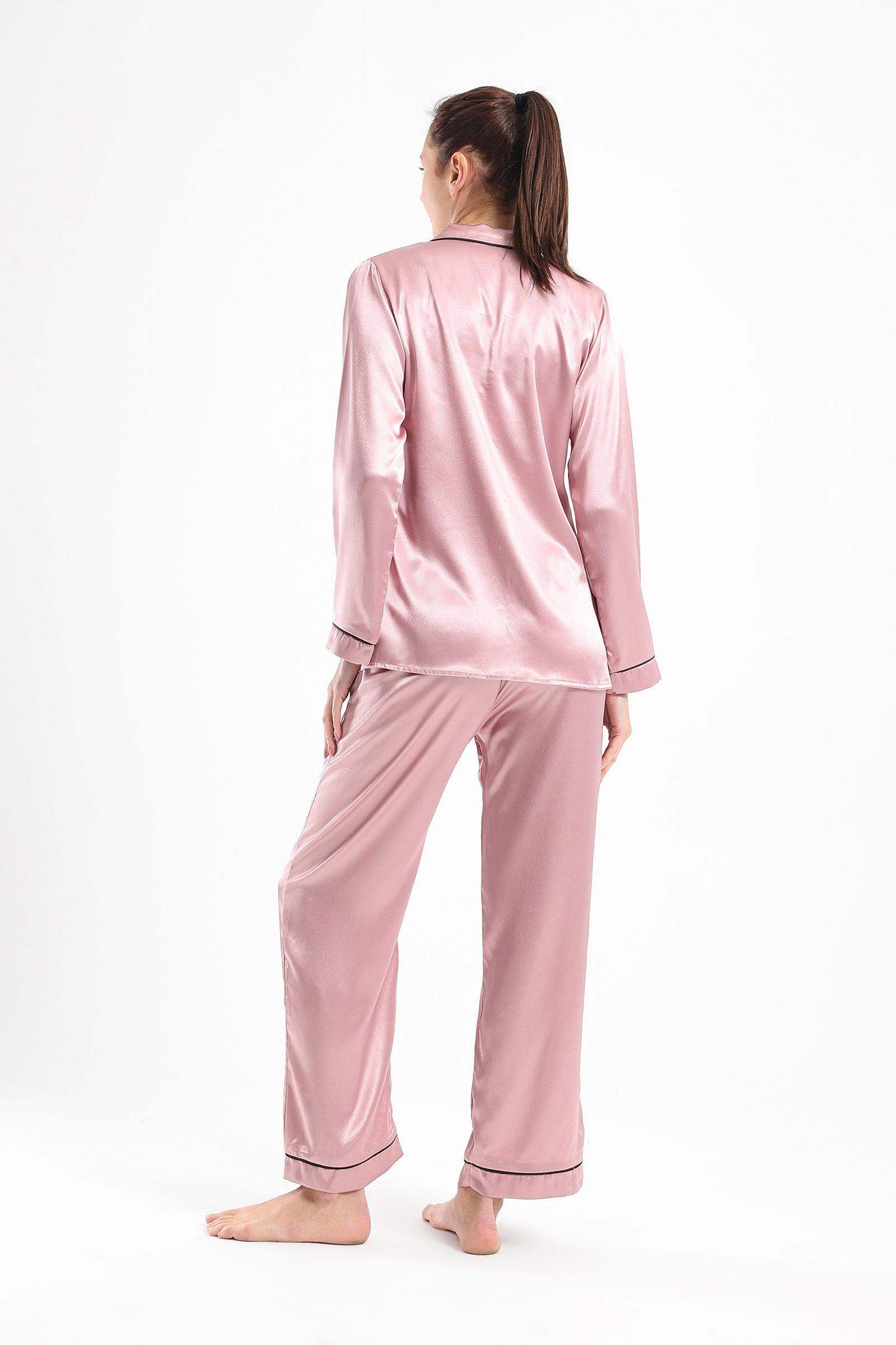 Satin Long Sleeves Pyjama Set - Carina - ÙƒØ§Ø±ÙŠÙ†Ø§