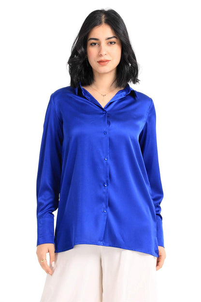 Satin Long Sleeves Shirt - Carina - ÙƒØ§Ø±ÙŠÙ†Ø§