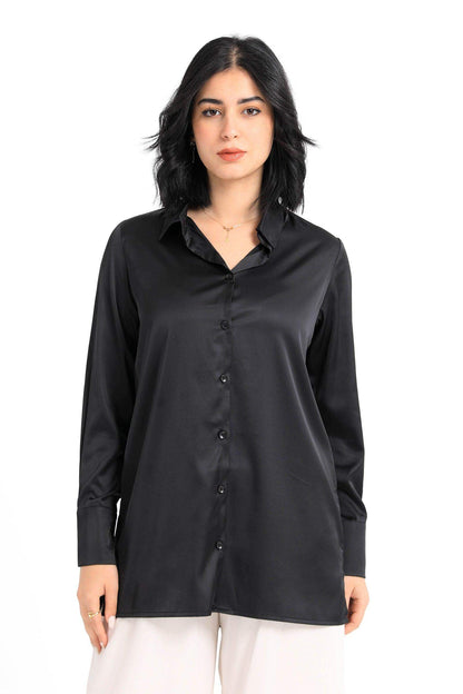 Satin Long Sleeves Shirt - Carina - ÙƒØ§Ø±ÙŠÙ†Ø§