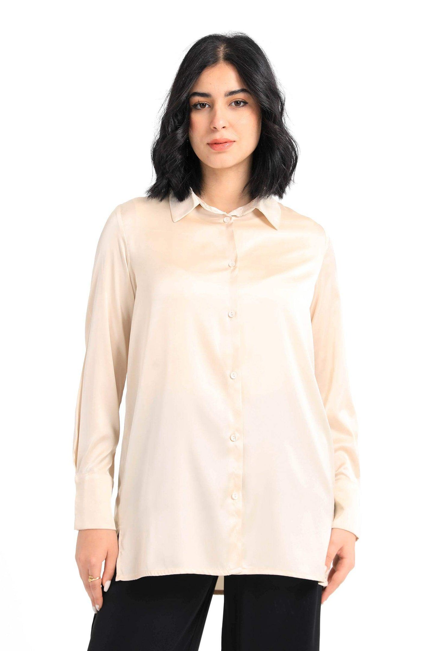 Satin Long Sleeves Shirt - Carina - ÙƒØ§Ø±ÙŠÙ†Ø§