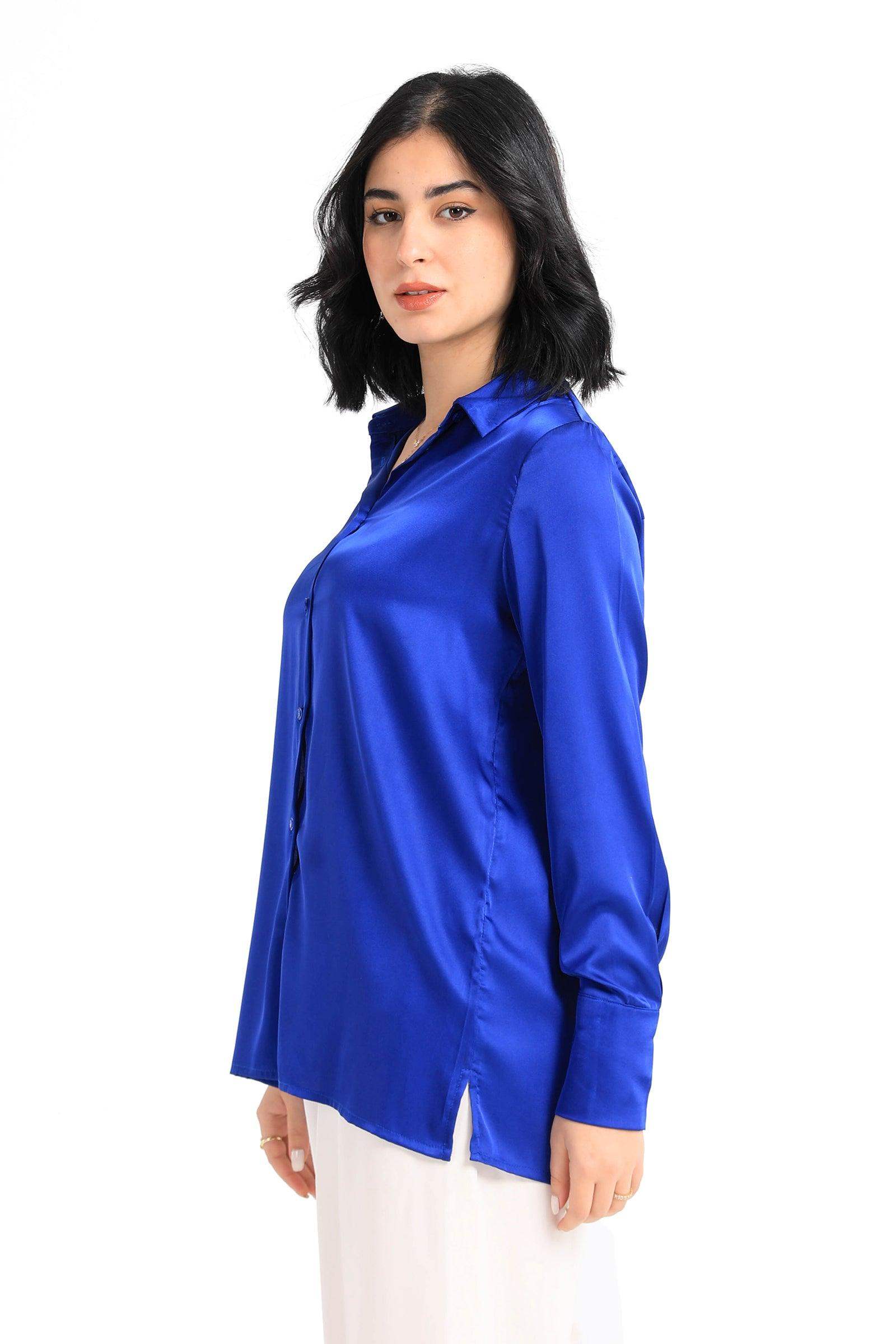 Satin Long Sleeves Shirt - Carina - ÙƒØ§Ø±ÙŠÙ†Ø§