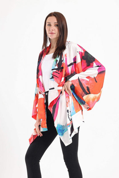 Satin Overall Print Kimono - Carina - ÙƒØ§Ø±ÙŠÙ†Ø§