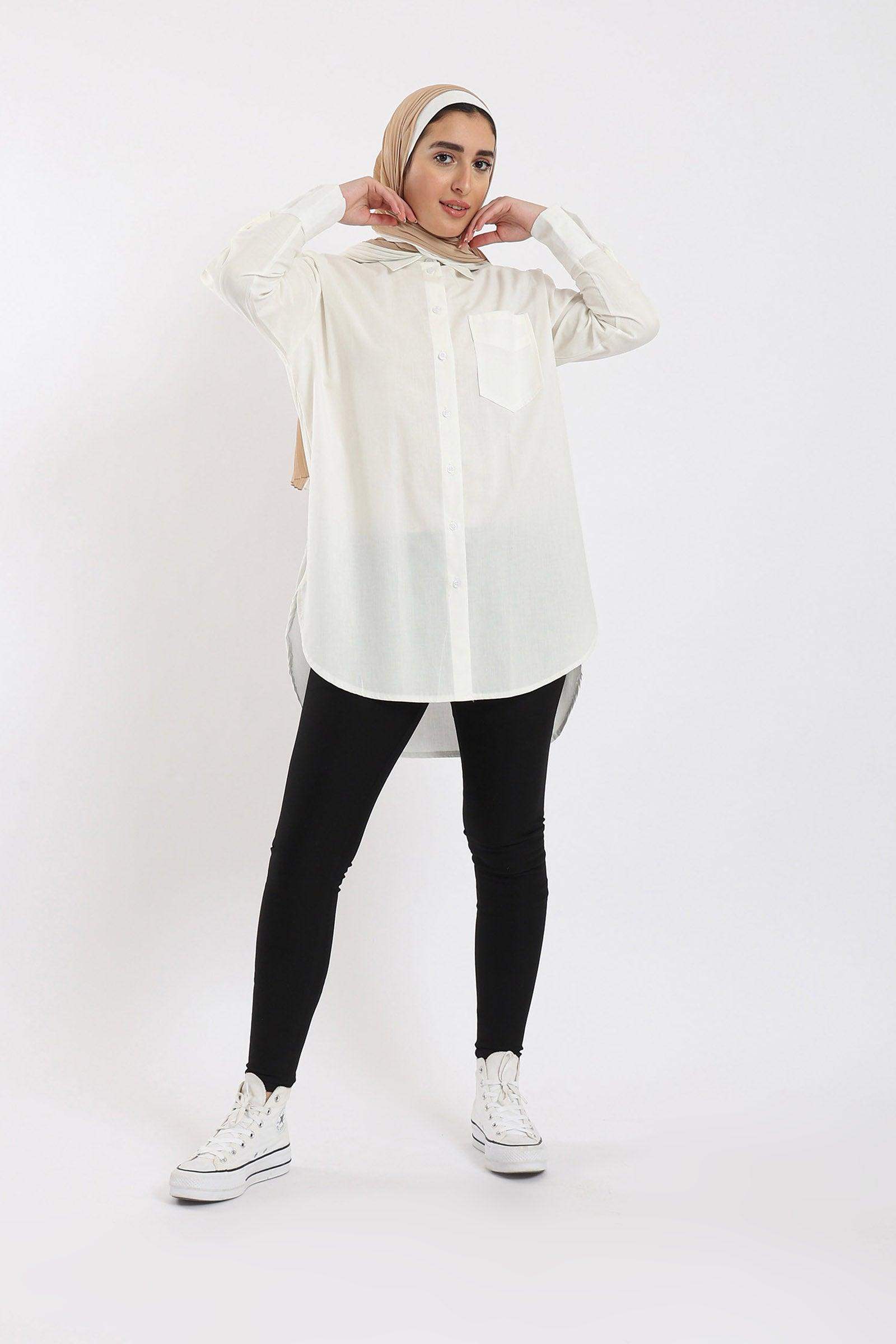 Shirt with Curved Hem - Carina - ÙƒØ§Ø±ÙŠÙ†Ø§