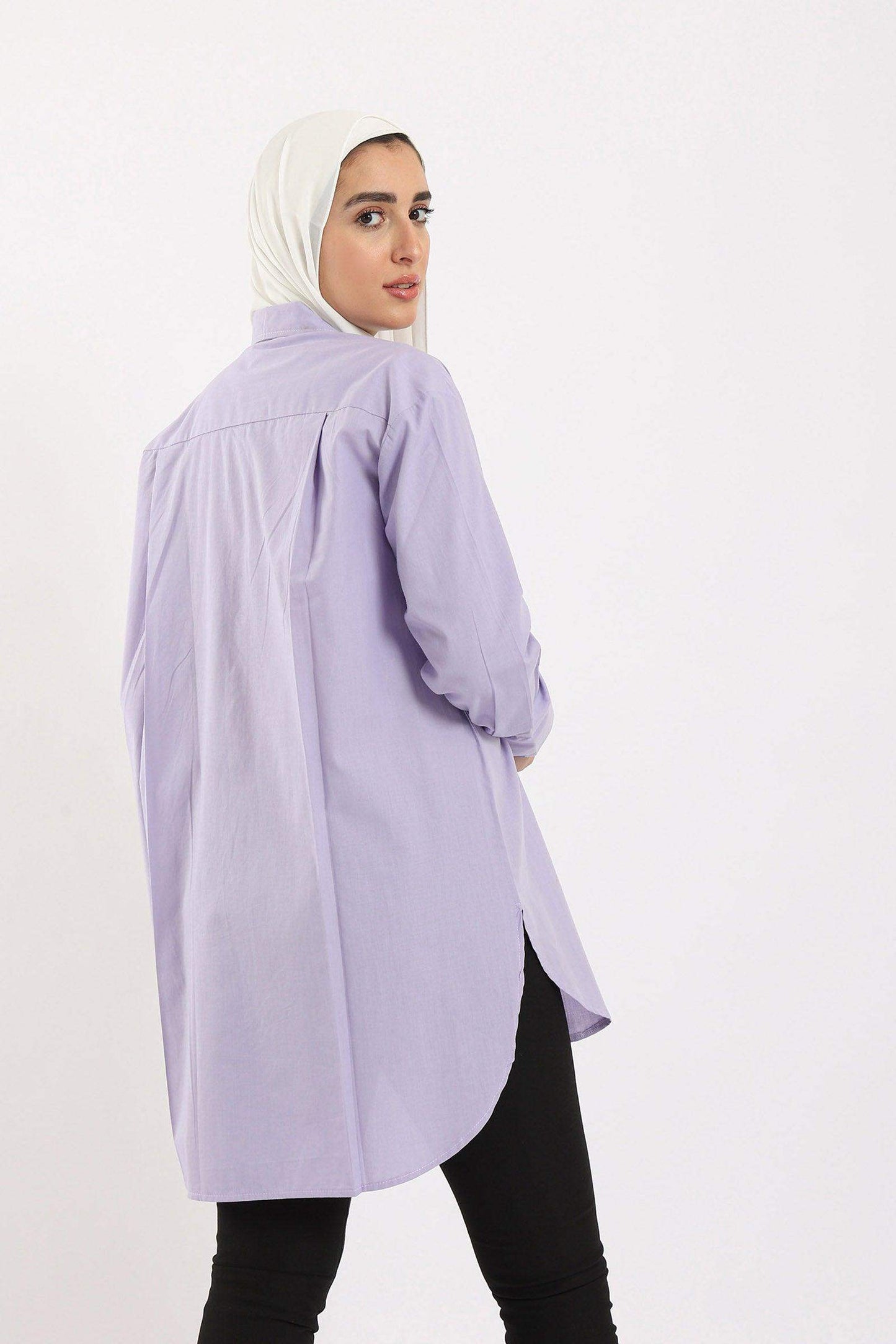 Shirt with Curved Hem - Carina - ÙƒØ§Ø±ÙŠÙ†Ø§