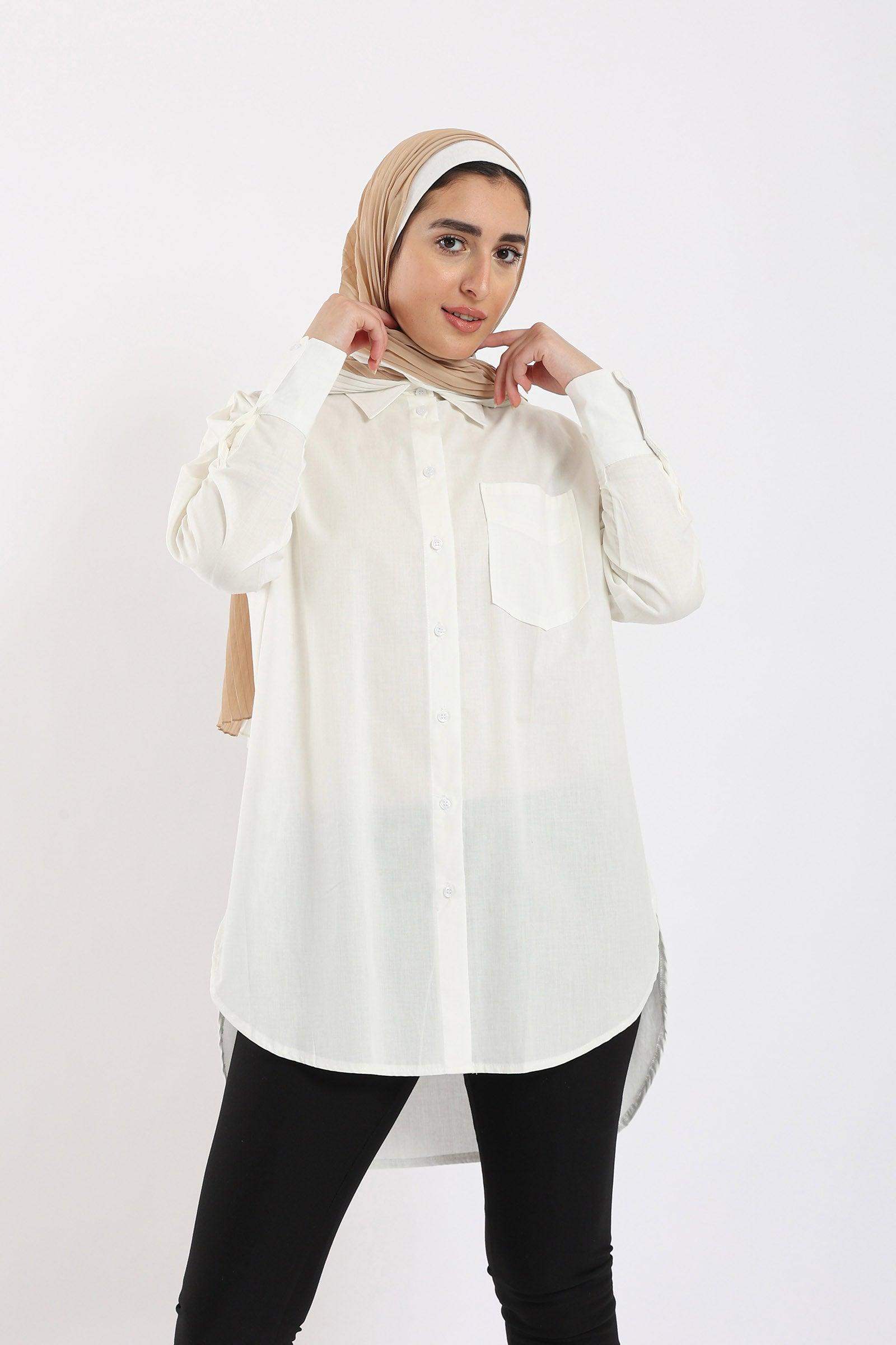 Shirt with Curved Hem - Carina - ÙƒØ§Ø±ÙŠÙ†Ø§