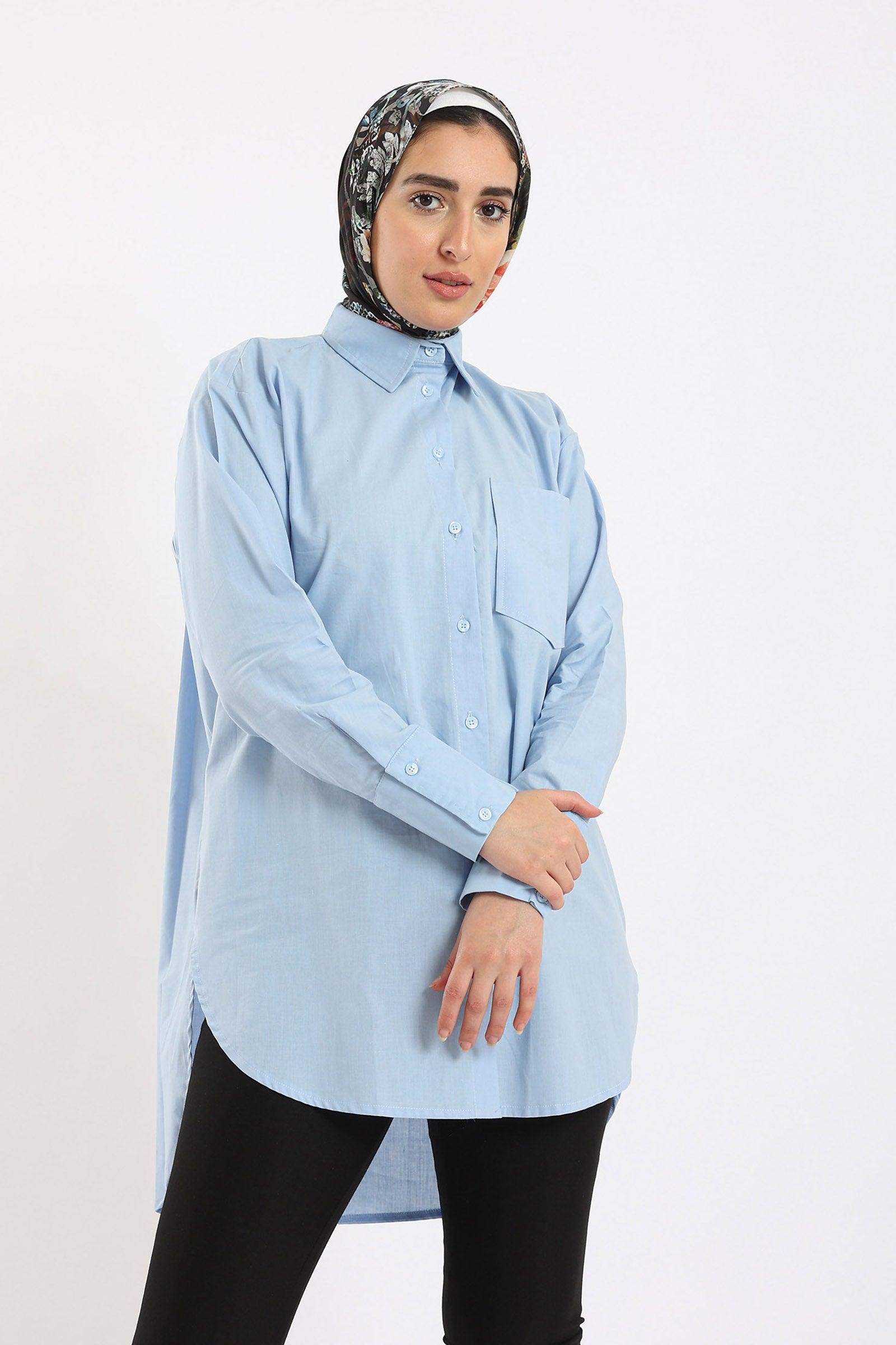 Shirt with Curved Hem - Carina - ÙƒØ§Ø±ÙŠÙ†Ø§