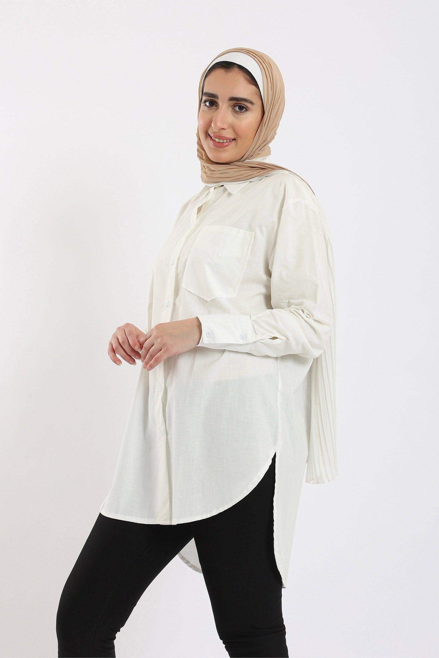 Shirt with Curved Hem - Carina - ÙƒØ§Ø±ÙŠÙ†Ø§