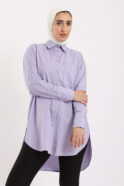 Shirt with Curved Hem - Carina - ÙƒØ§Ø±ÙŠÙ†Ø§