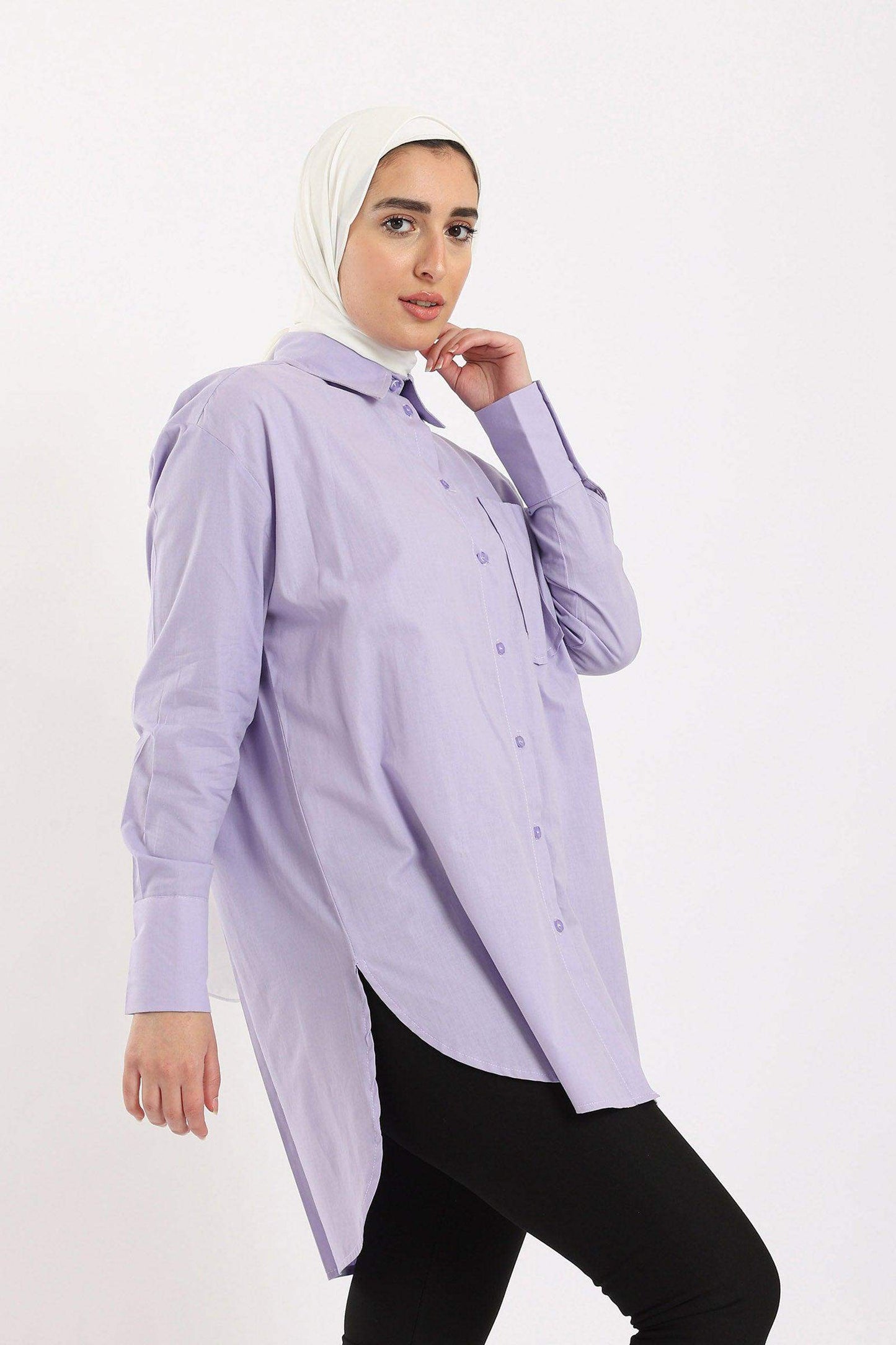 Shirt with Curved Hem - Carina - ÙƒØ§Ø±ÙŠÙ†Ø§