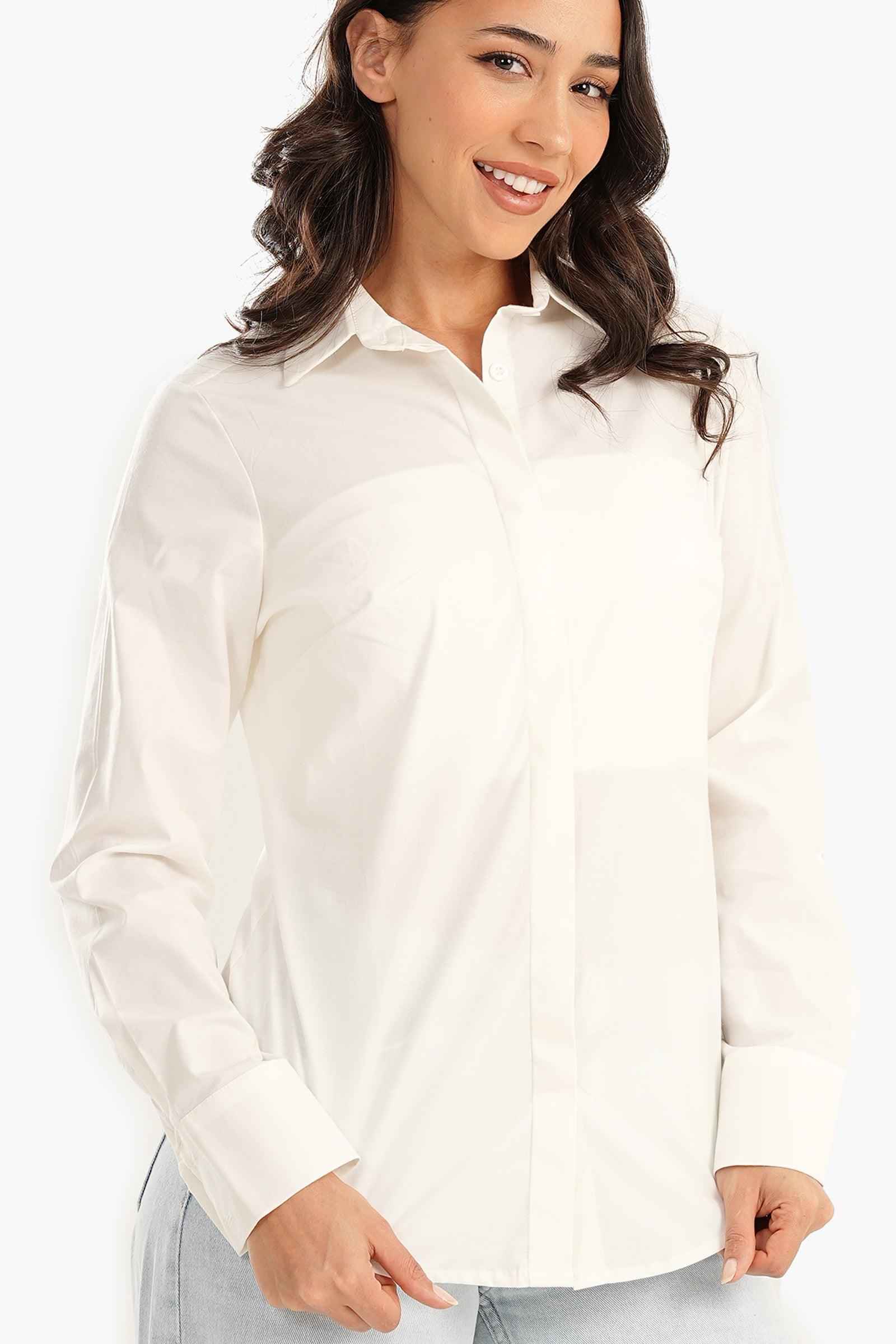 Shirt with Full Hidden Placket - Carina - ÙƒØ§Ø±ÙŠÙ†Ø§