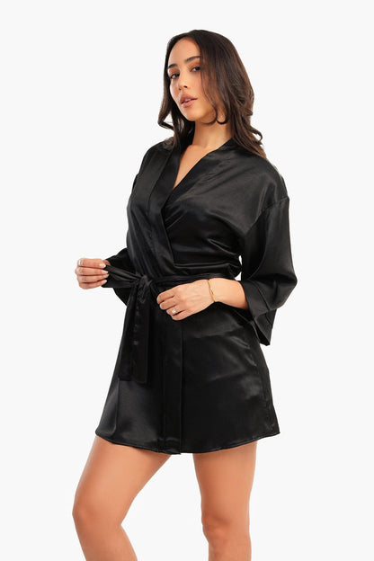 Short Satin Robe - Carina - ÙƒØ§Ø±ÙŠÙ†Ø§