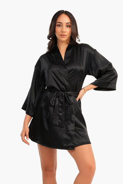 Short Satin Robe - Carina - ÙƒØ§Ø±ÙŠÙ†Ø§