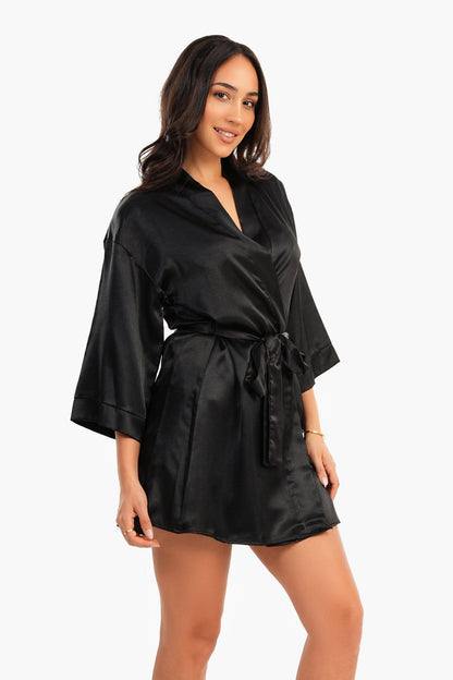 Short Satin Robe - Carina - ÙƒØ§Ø±ÙŠÙ†Ø§