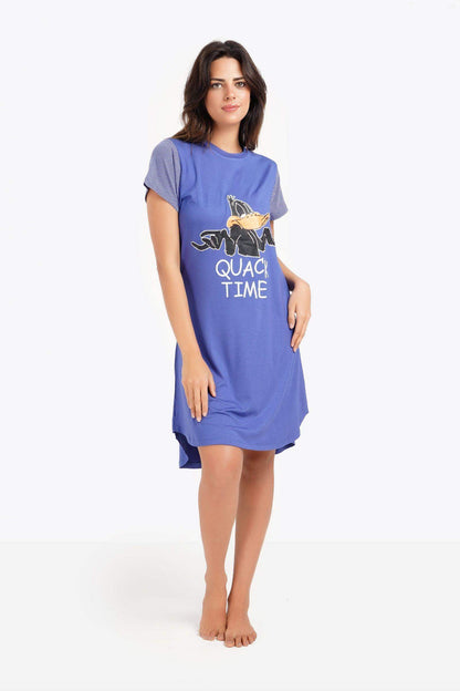 Short Sleeve Asymmetrical Nightgown - Carina - ÙƒØ§Ø±ÙŠÙ†Ø§