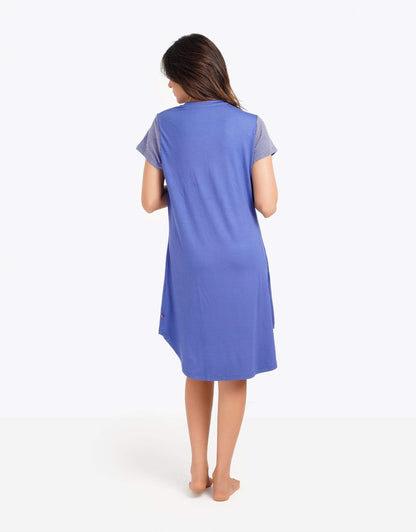 Short Sleeve Asymmetrical Nightgown - Carina - ÙƒØ§Ø±ÙŠÙ†Ø§