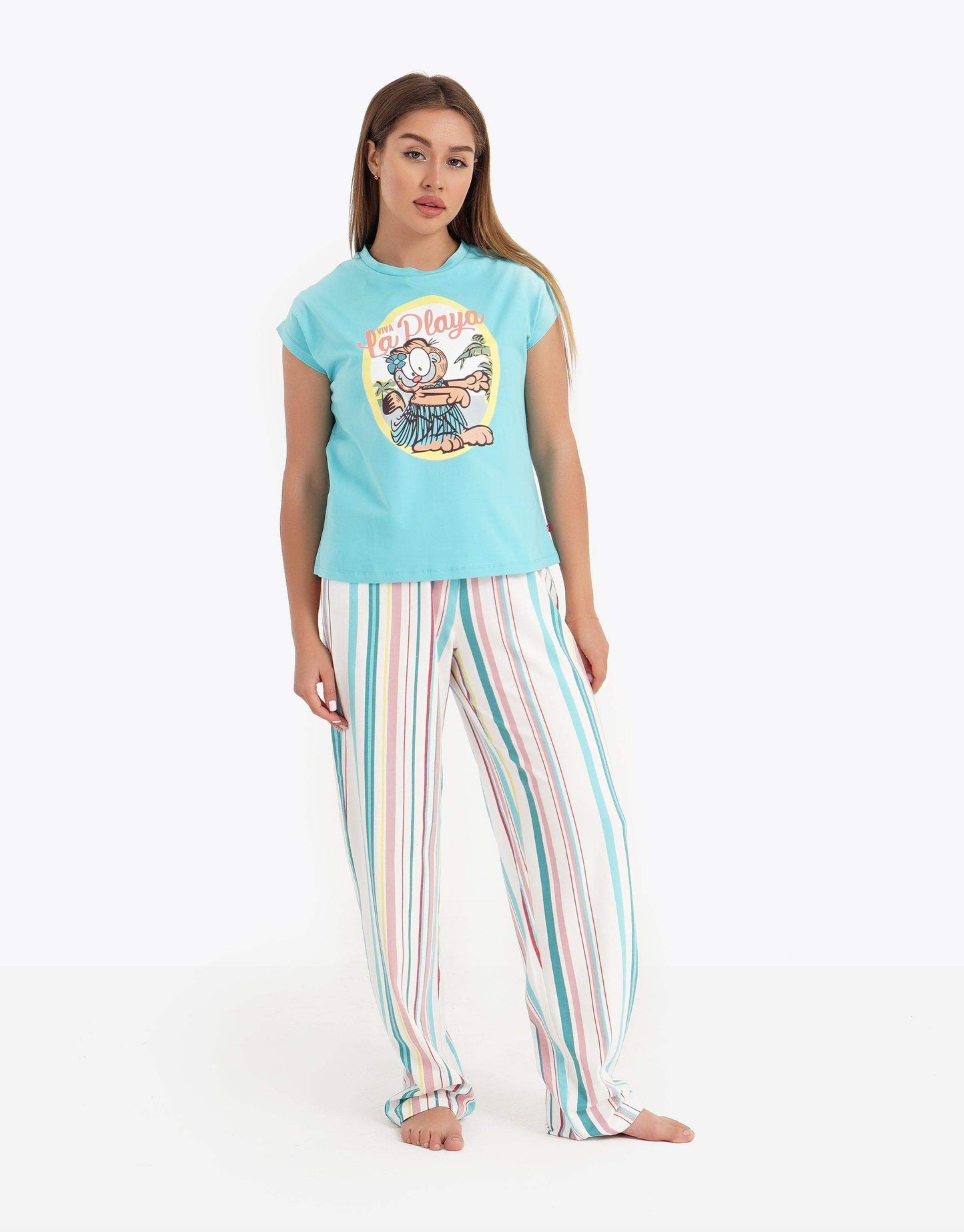 Short Sleeve Printed Pyjama Set - Carina - ÙƒØ§Ø±ÙŠÙ†Ø§