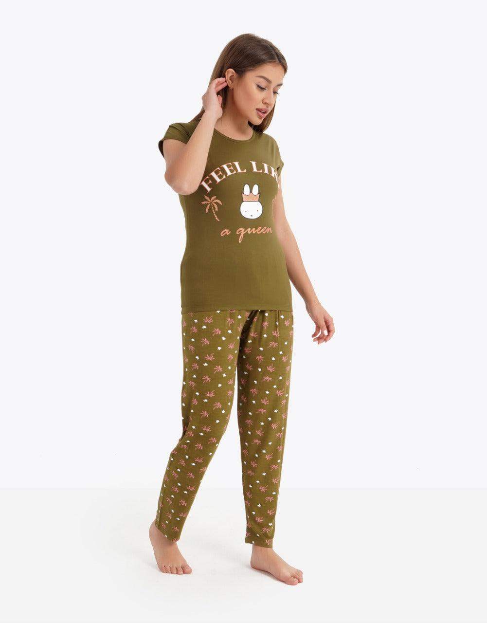 Short Sleeve Printed Pyjama Set - Carina - ÙƒØ§Ø±ÙŠÙ†Ø§