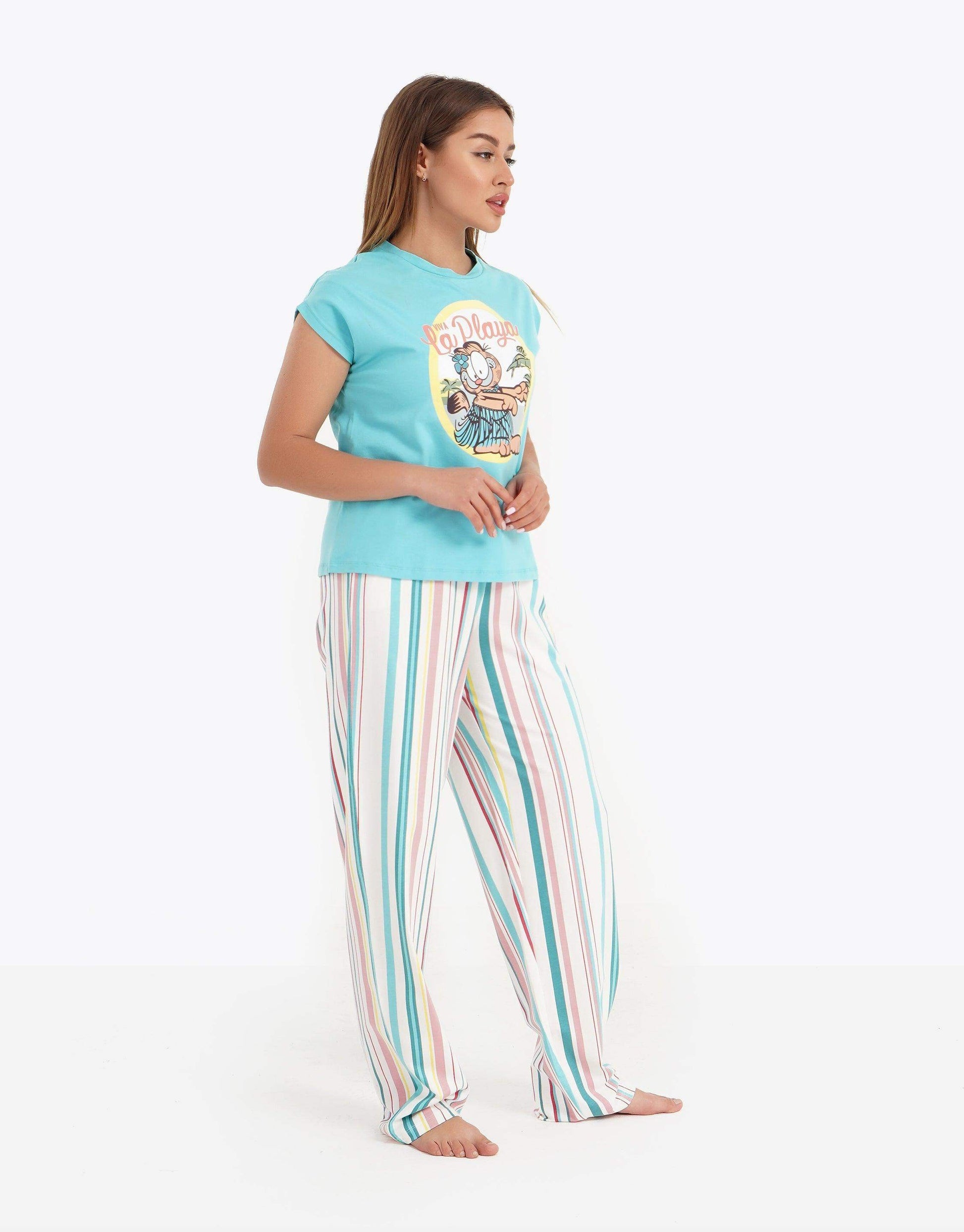 Short Sleeve Printed Pyjama Set - Carina - ÙƒØ§Ø±ÙŠÙ†Ø§