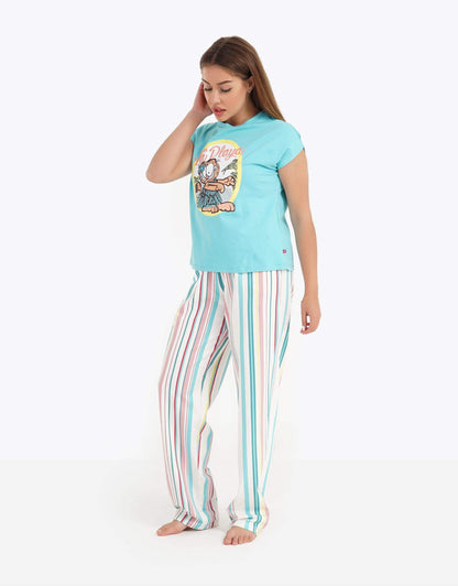 Short Sleeve Printed Pyjama Set - Carina - ÙƒØ§Ø±ÙŠÙ†Ø§