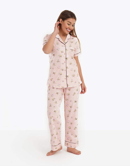 Short Sleeve Printed Pyjama Set - Carina - ÙƒØ§Ø±ÙŠÙ†Ø§