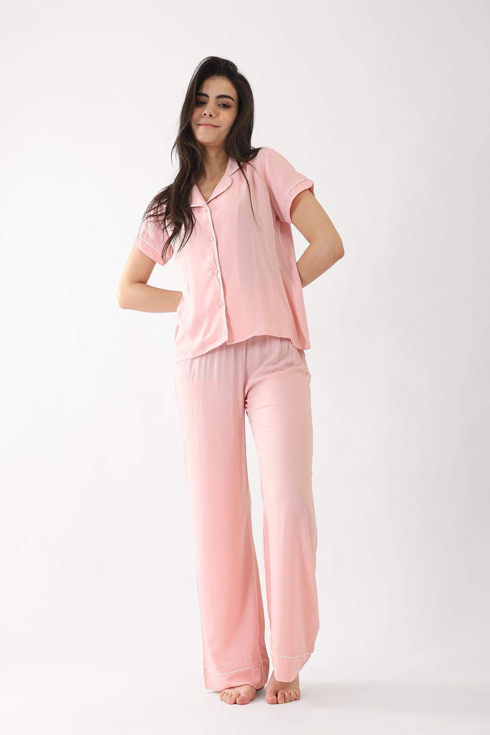 Short Sleeves Collared Pyjama Set - Carina - ÙƒØ§Ø±ÙŠÙ†Ø§