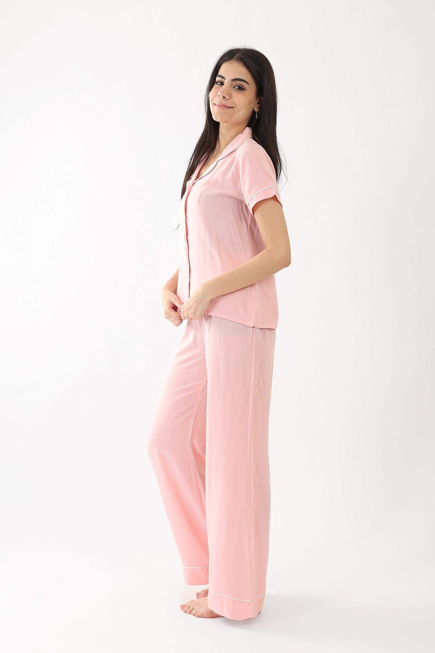 Short Sleeves Collared Pyjama Set - Carina - ÙƒØ§Ø±ÙŠÙ†Ø§