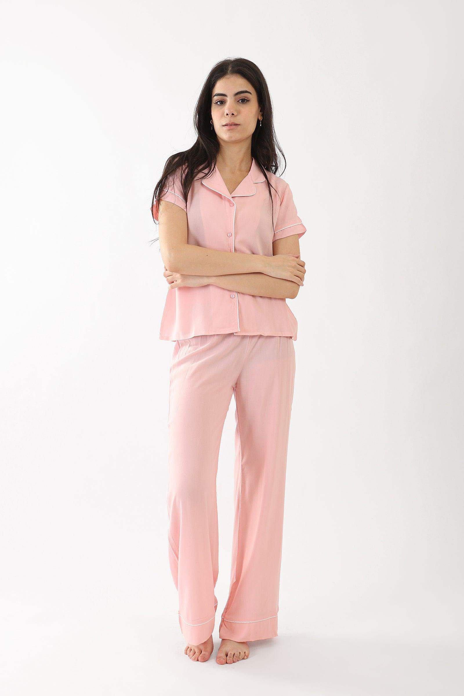 Short Sleeves Collared Pyjama Set - Carina - ÙƒØ§Ø±ÙŠÙ†Ø§