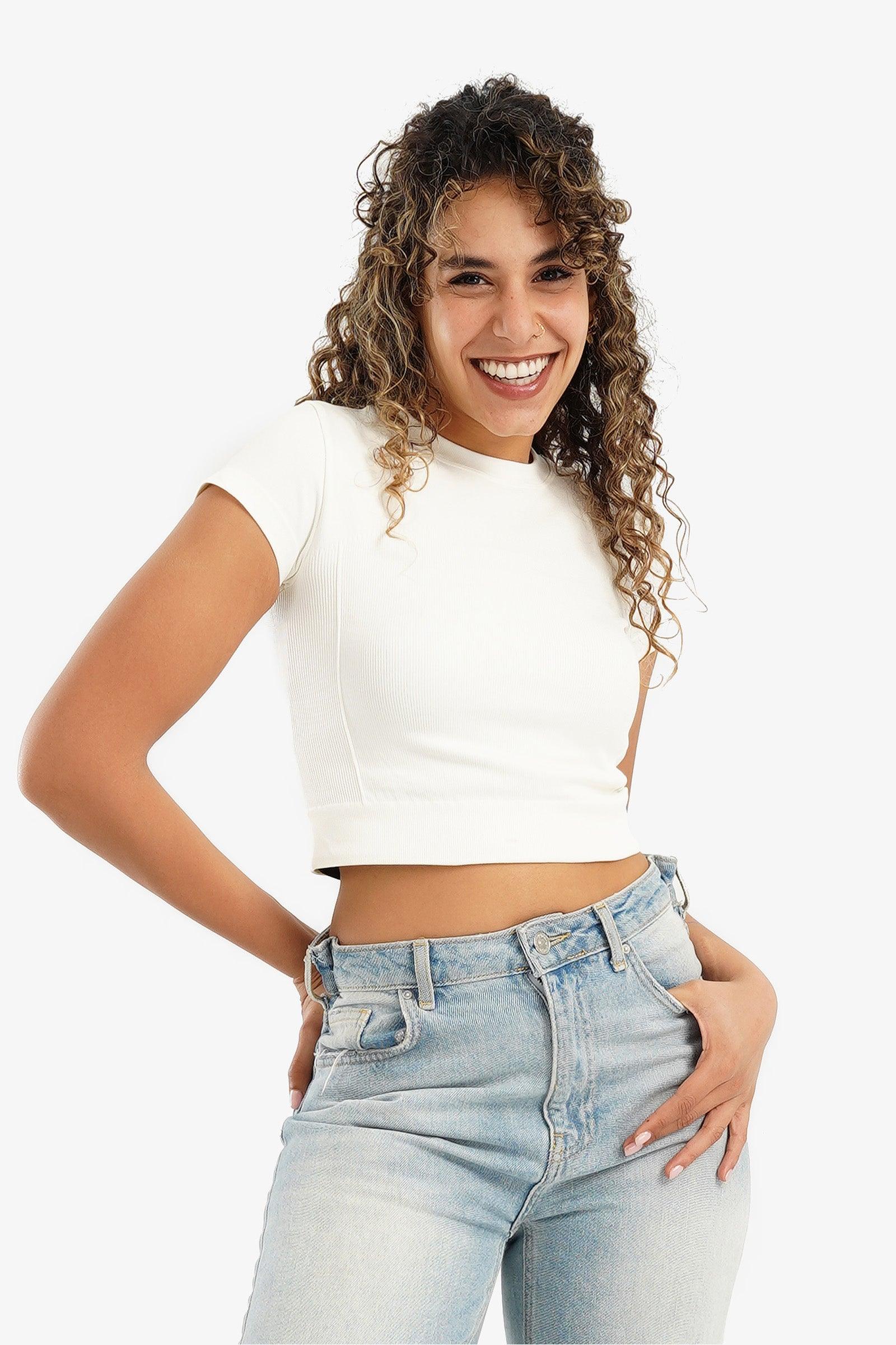 Short Sleeves Cropped Top - Carina - ÙƒØ§Ø±ÙŠÙ†Ø§