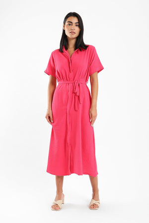 Short Sleeves Midi Dress - Clue Wear