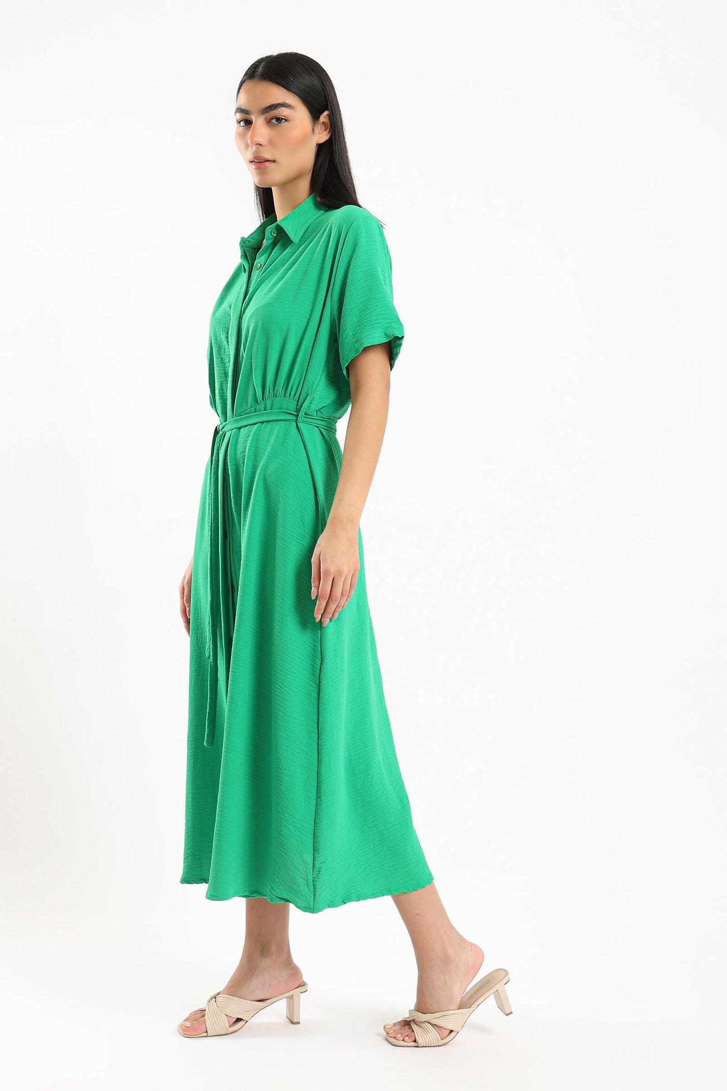 Short Sleeves Midi Dress - Clue Wear