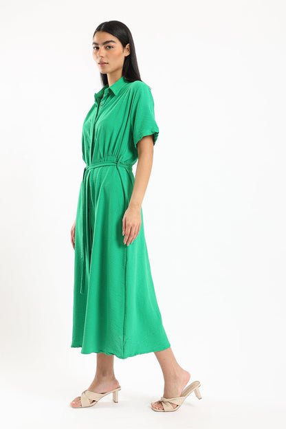 Short Sleeves Midi Dress - Clue Wear