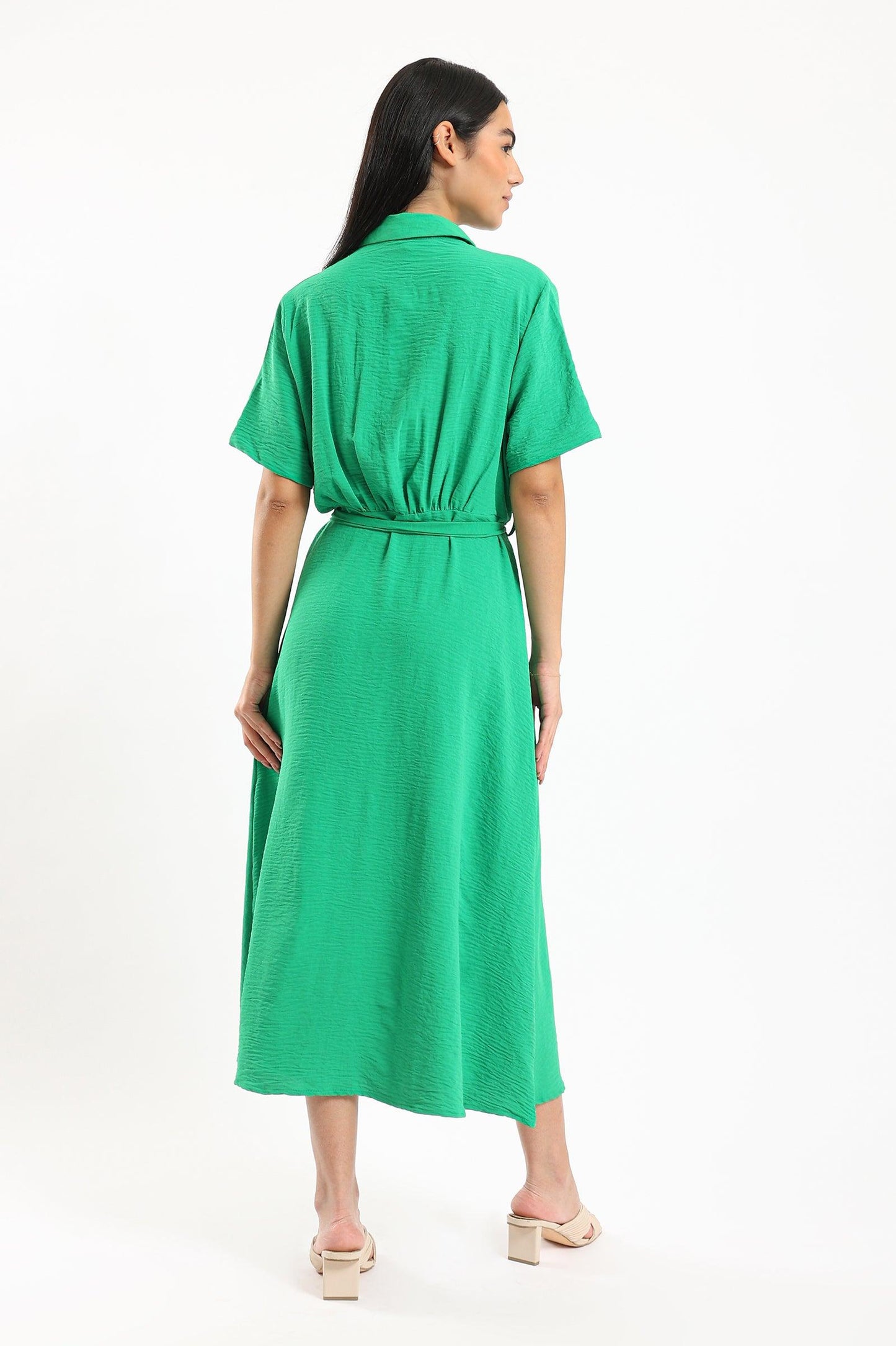 Short Sleeves Midi Dress - Clue Wear