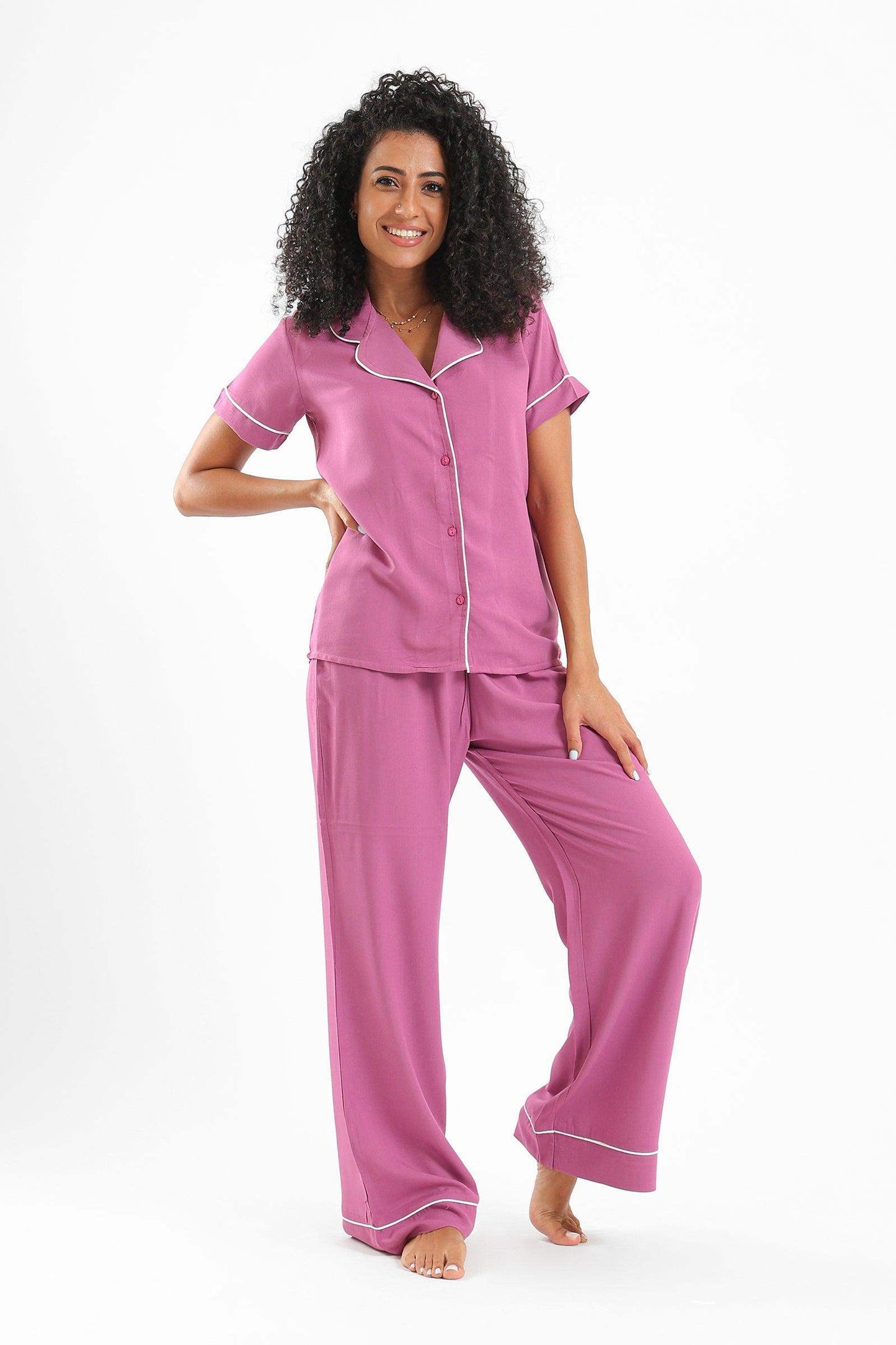 Short Sleeves Pyjama Pants Set - Carina - ÙƒØ§Ø±ÙŠÙ†Ø§