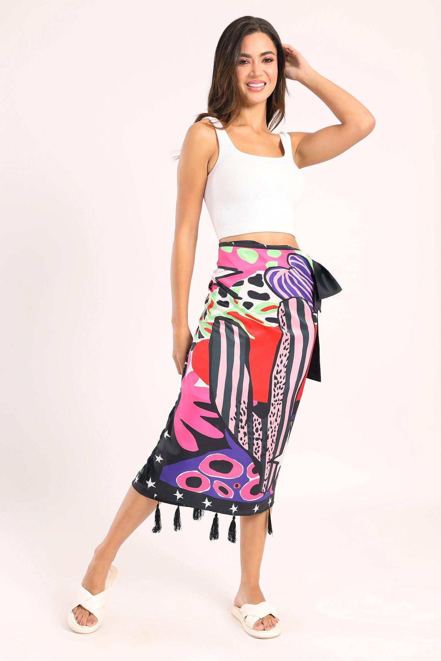 Side Tie Knot Beach Skirt - Carina - ÙƒØ§Ø±ÙŠÙ†Ø§