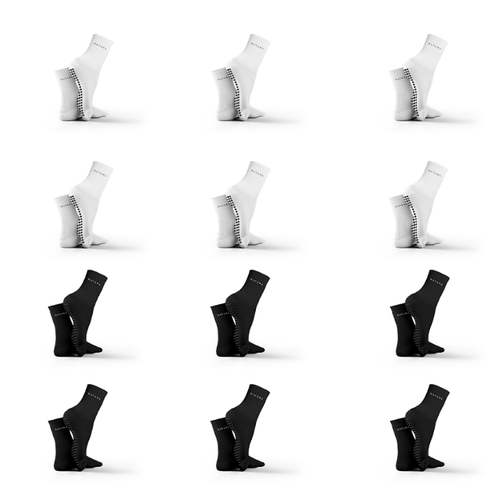 Cotton Performance Grip Crew Socks – Set of 12