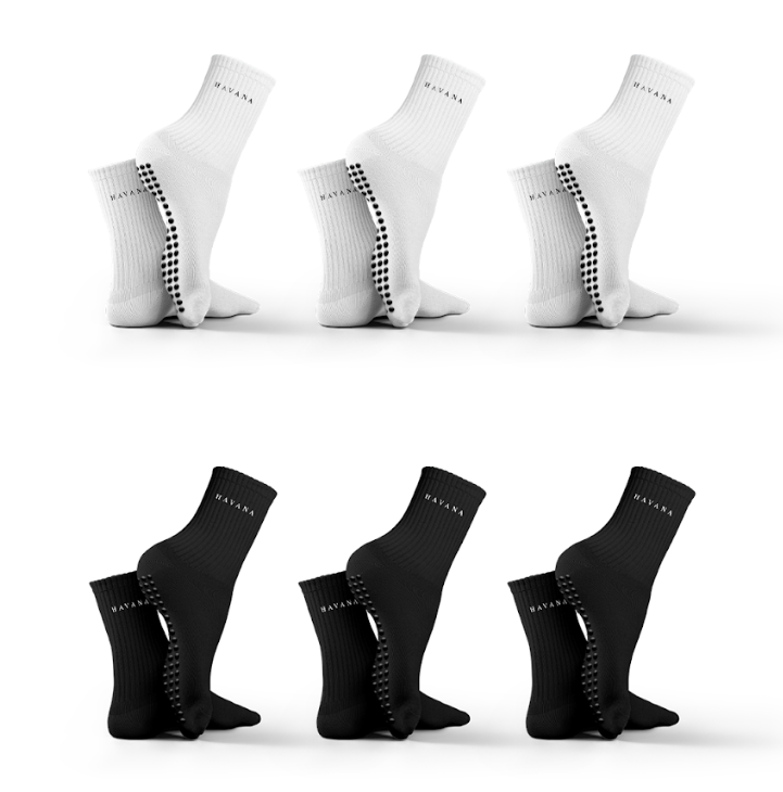 Cotton Performance Grip Socks – Set of 6