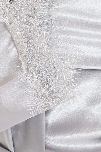 Silver Satin Robe - Carina - ÙƒØ§Ø±ÙŠÙ†Ø§